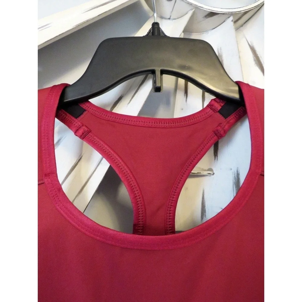 NWT Spalding Women's Active Shine Racerback Sports Bra‎ Red Plum Size Small